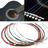 Set Rainbow Acoustic 6Pcs Guitar Strings Colorful Str