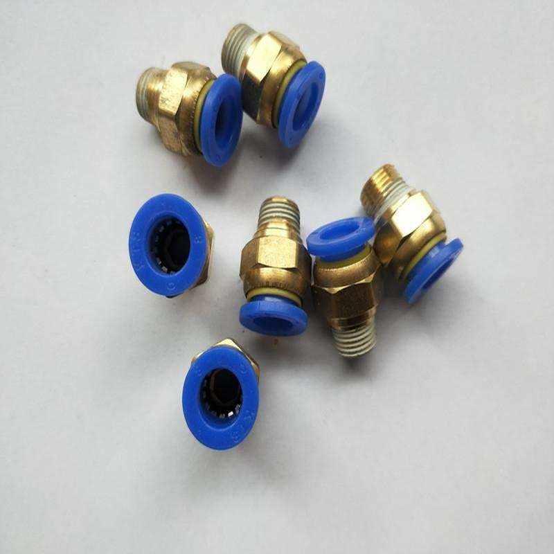 气动快速接头直通气管塑料快插螺纹PC4 6 8 10 12-M5 01 02 03 铜