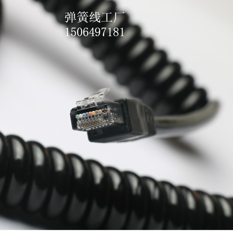 好货8芯伸缩网线 带屏蔽抗干扰 螺旋电线 舞台升降线3/5米 弹簧网