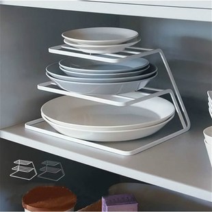 Kitchen Iron hree-tier Dish Rack Plate Organizer Cabinet La