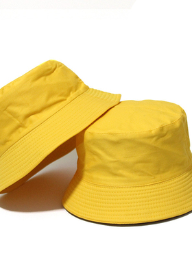 好货Black  Solid Bucket Hat Two side Wear Unisex Bob Caps Hi
