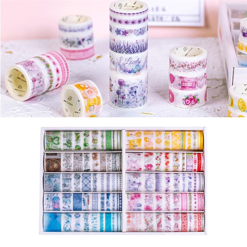 Washi Tape Set 100 Rolls Self Adhesive Tape Paper Sticky Ta