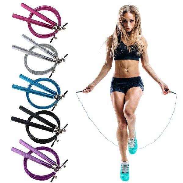 Jump Ropes Fitness Gym Heavy Steel Wire Rope Swivel Skipping