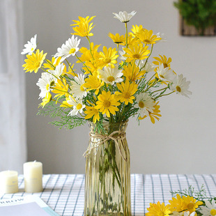 5Pcs 50cm Artificial White Daisy Flower Bouquet DIY Vase