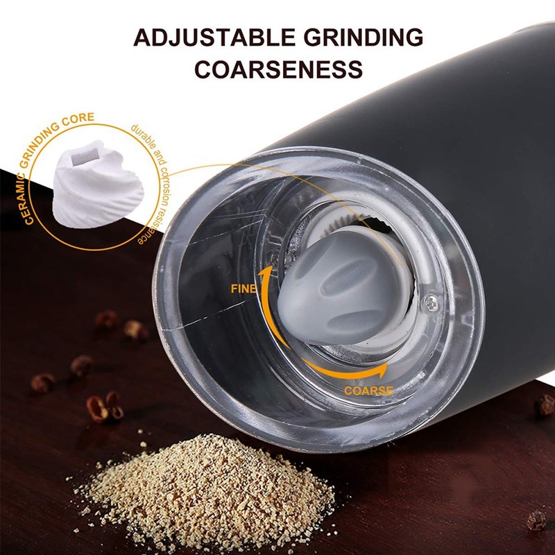 Gravity Electric Salt and Pepper Grinder Set with Adjustable