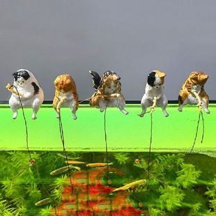 Resin Fishing Cat Fish Ornament Landscaping Model Anima Tank