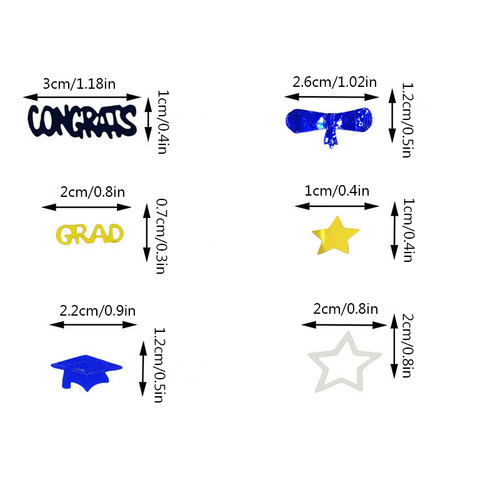 好货Graduation Cap 2023 Confetti Gold Black Grad Decorations
