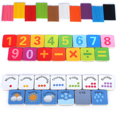 极速Montessori Wooden Color Sticks Learning Numbers Counting