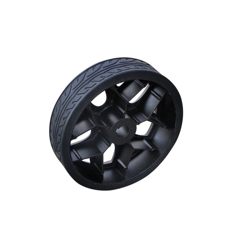 180mm实心橡胶承重轮 主动轮 智能小车轮子 驱动轮胎 无人车AGV