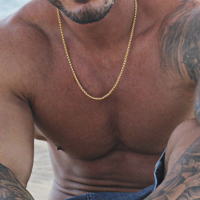 极速Simple Fashion Box Chains Necklace Men Titanium Steel Ch