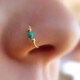 Gold For Fashion Ring Nose Color Beads Round Retro Set 3Pcs
