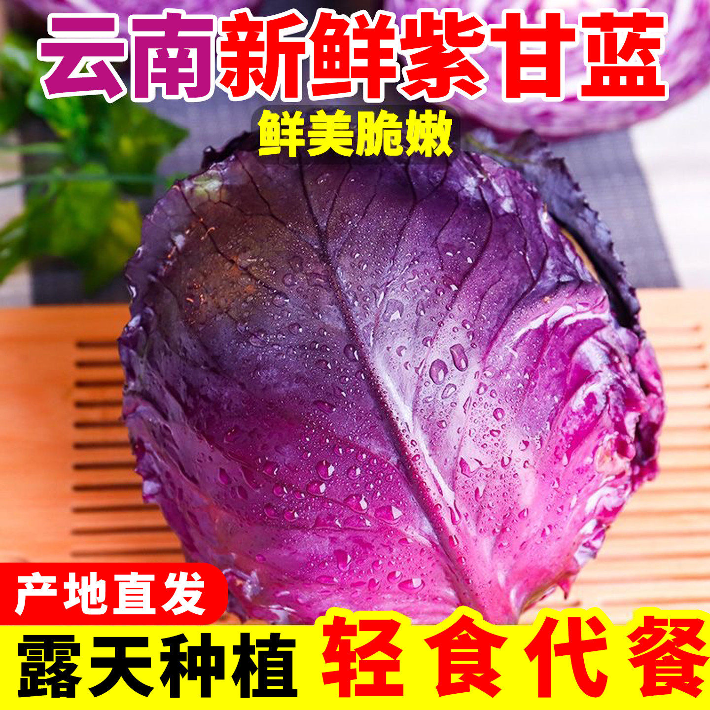 2026新鲜紫甘蓝5斤农家现摘卷心菜沙拉椰菜紫包菜批发蔬菜包邮5