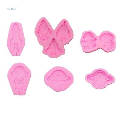 极速Space Series Astronaut Silicone Mold Fondant Cake Mold