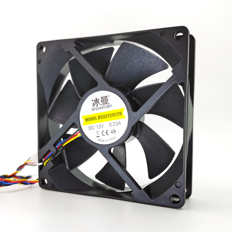 新品冰曼9CM智能温控风扇4针线PWM静音台式主机电脑机箱CPU散热器