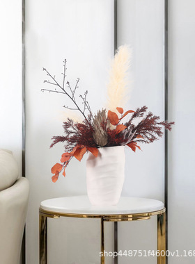 轻奢高档假花仿真花摆件创意套装盆景会所酒店大堂装饰软装工艺礼