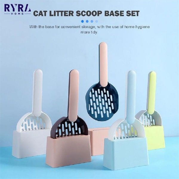 Corrosion-resistant Cat Litter Shovel With Base Long Handle