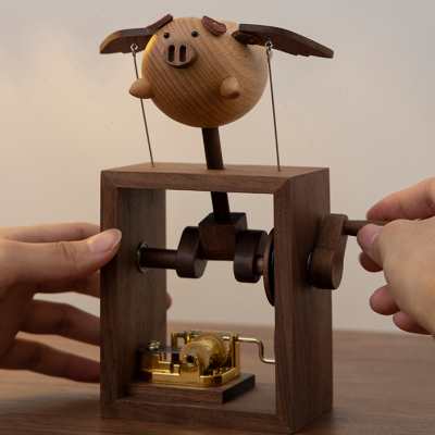 梵瀚 木质手摇机械音乐盒生日毕业礼物手伴发条式天空之城八音盒