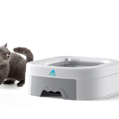 新款开放式猫厕所可h调节猫咪如厕训练器猫砂盆可重复使用猫砂盆