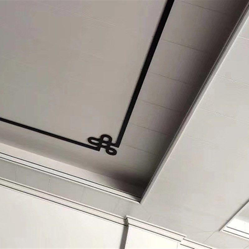 L型新中式灯带封边线7字二级吊顶平板线阳角顶角线手边造型线条