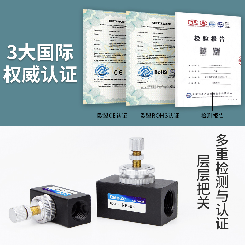 ASC100气动200气路流量可调单向节流阀RE截流阀KLA06 08 02 03 10