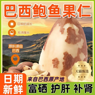 巴西坚果官方旗舰店补硒原味进口2025新货鲍鱼果仁富硒无添加年货