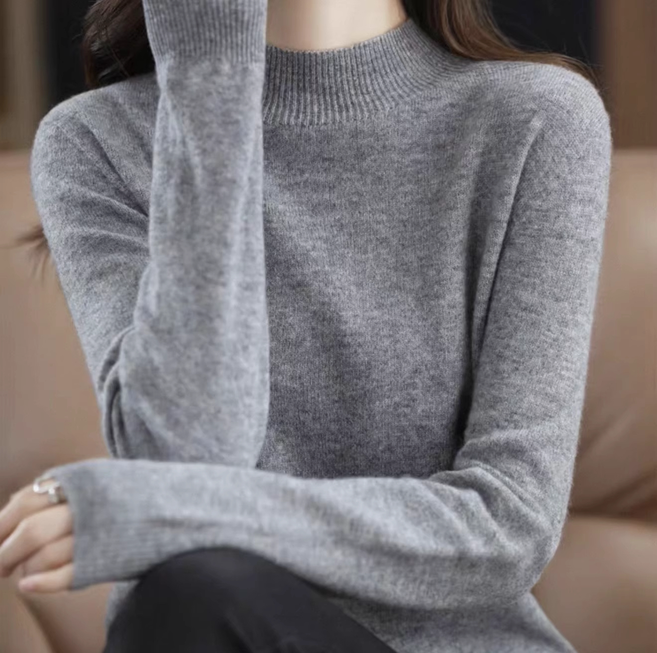 第二件0元 秋冬保暖针织衫女V领长袖毛衣打底衫百搭上衣不起TBF