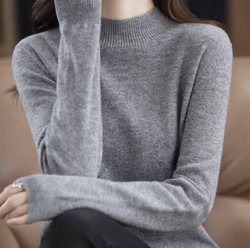 【YZ】第二件0元 秋冬保暖针织衫女V领长袖衣打底衫百搭上衣