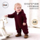Oak mont婴儿连体衣冬装 宝宝新年红色拜年服优可丝蚕丝绒加绒衣服