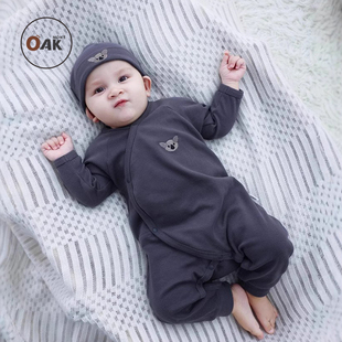 Oak 婴儿连体衣包屁衣爬服宝宝周岁衣服满月哈衣 mont新生儿春秋季