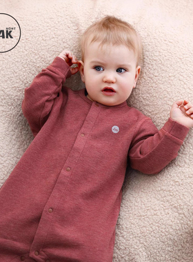 Oak mont秋冬季新款连体衣打底衣新生儿满月服婴儿哈衣宝宝周岁服