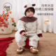Oak mont婴儿连体衣冬装 三防夹棉爬服小月龄宝宝纯棉新年外出服