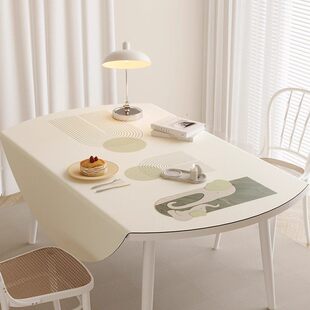可折叠椭圆形桌布伸缩圆桌防水防油防烫免洗pvc餐桌垫子隔热台布