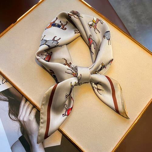 极速Silk Square Scarf Women Print 70cm Satin Neckerchief Spr