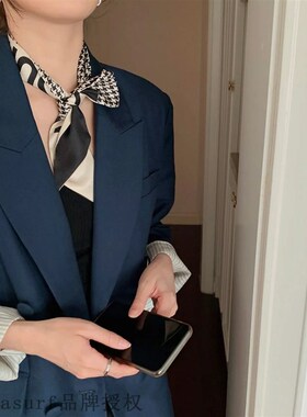 极速Hepburn thousand bird lattice thin long narrow silk scar