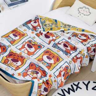 新款 儿童水洗棉纯棉毛巾毯幼儿园被十层面包被盖毯 全棉毛巾被四季