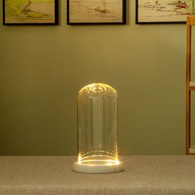 永生花玻璃罩展示盒 diy模型装饰桌面摆件干燥花透明防尘罩工艺礼