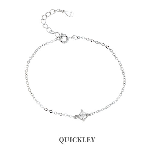 QUICKLEY 925纯银手链女时尚简约小众设计感银饰手链
