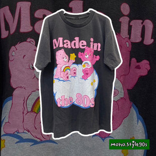 Story Carrie  水洗重磅爱心小熊Care Bears夏季宽松短袖T恤