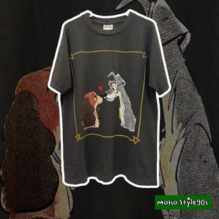 Story Carrie 古着电影小姐与流浪汉Lady and the Tramp短袖T恤