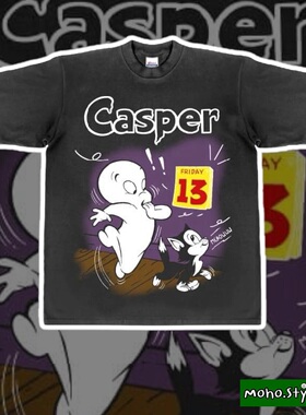 Story Carrie   街头流行美式动漫Casper卡斯帕鬼马小精灵短袖T恤