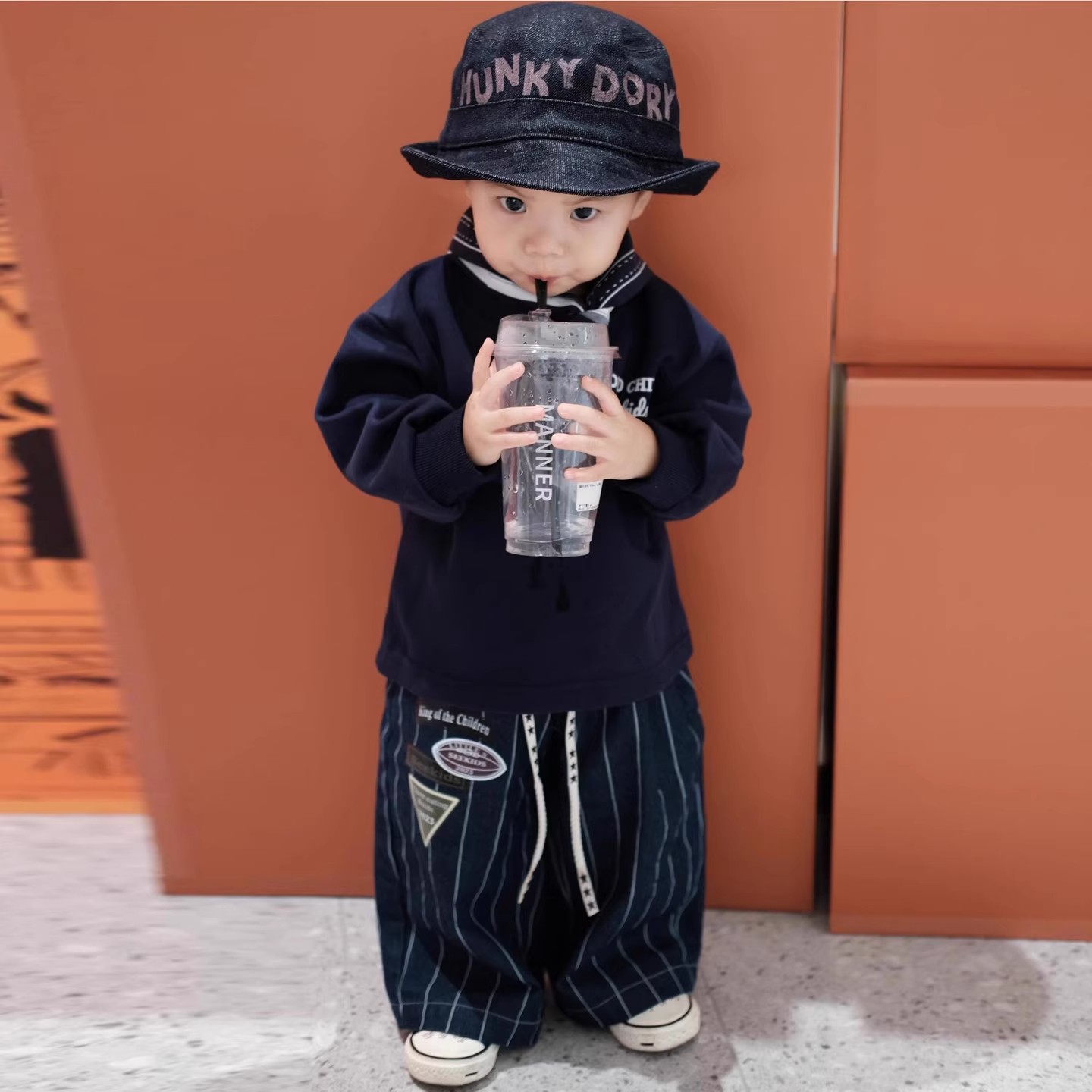 男童可爱新款洋气中小童两件套潮