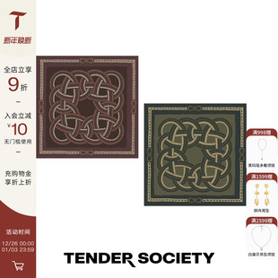 Tender Luck护身符系列八字纹双面印花丝毛方巾气质优雅 Society