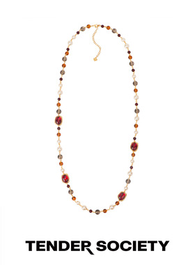 镶石琉璃串珠项链新款长项链