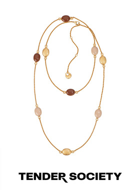 护身符系列八字纹拼色珐琅长项链