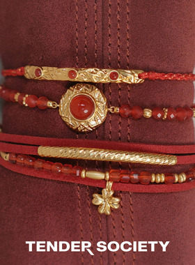 节庆系列红色系串珠手链