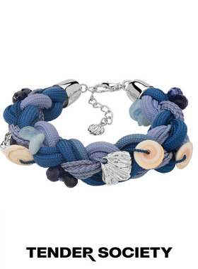 Tender Society Voyage度假系列蓝色贝壳编织手镯新款手链女夏日