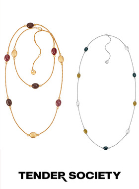 TenderLuck八字纹拼色珐琅项链