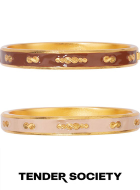 护身符系列八字纹拼色手镯戒指