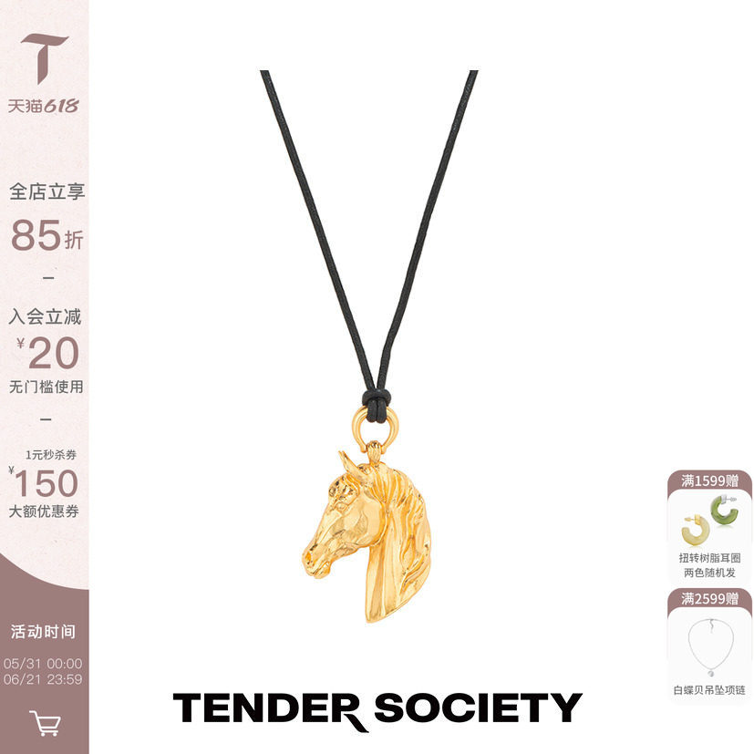 Tender SocietyLuck护身符 小马皮绳项链个性吊坠送女朋友礼物
