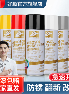 好顺手摇自喷漆汽车免除锈金属专用防锈漆家具木器黑色白色油漆罐